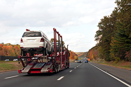 back car transporter road