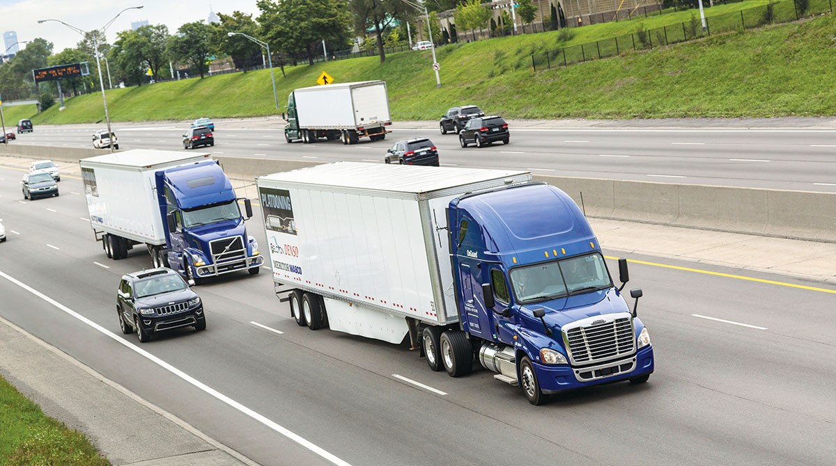 Platooning trucks