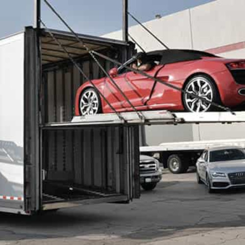 Enclosed auto transport of high end vehicles