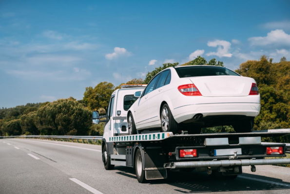 mercedes on tow truck