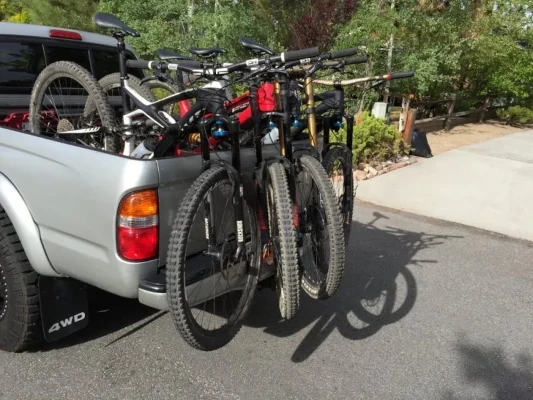 bikes in a pickup bed